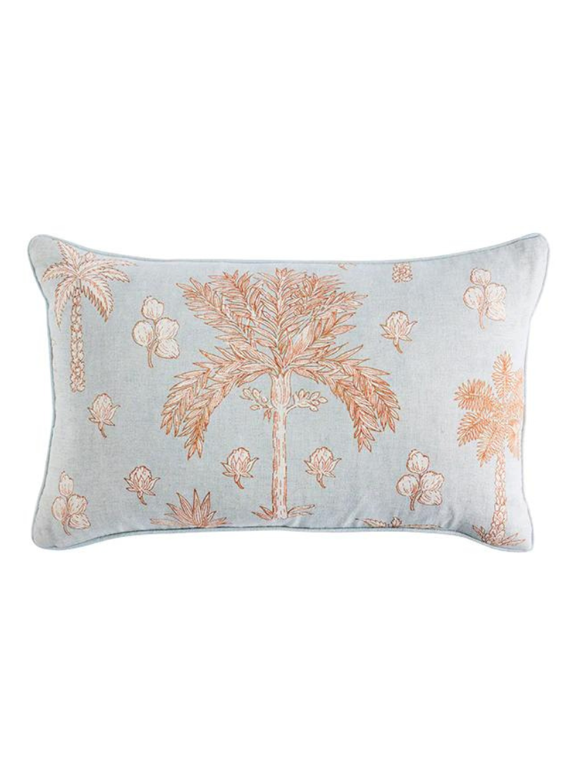 St Lucia Palm Linen Cushion 30cm x 50cm
