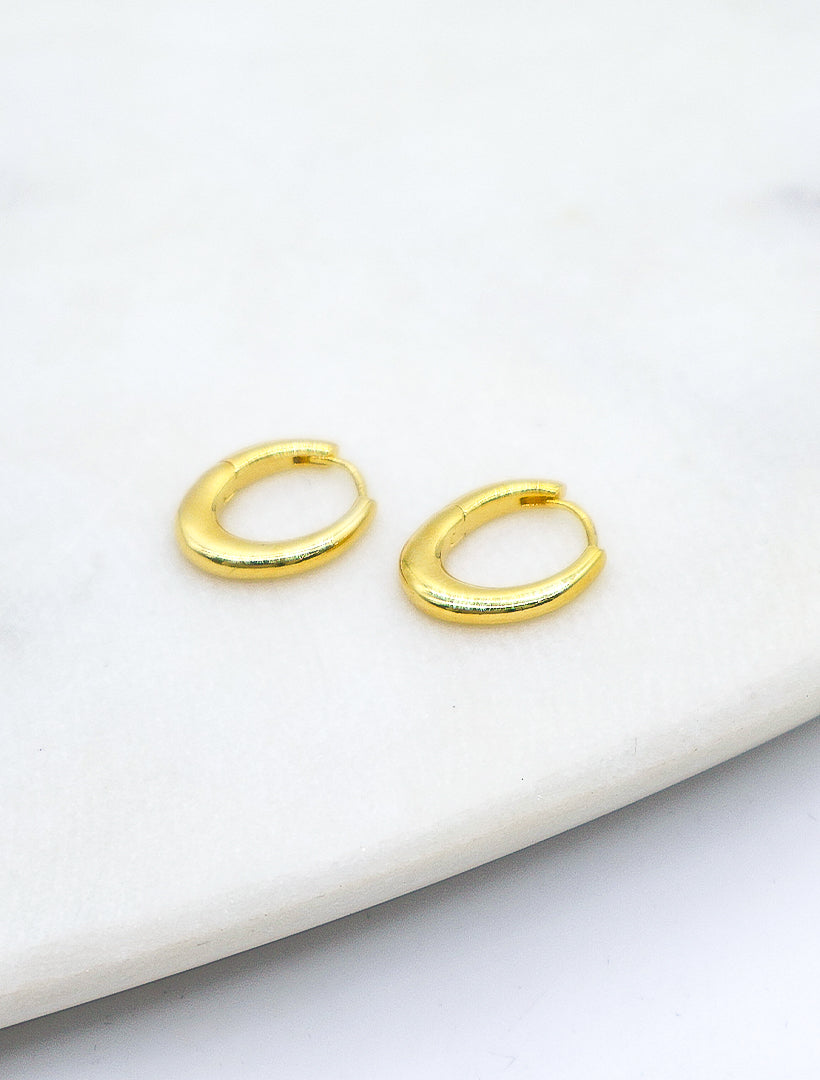 Long Oval Hoops Gold