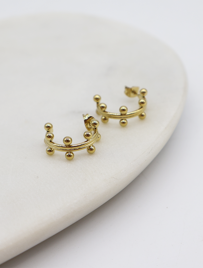 Tiny Gold and Ball Hoops