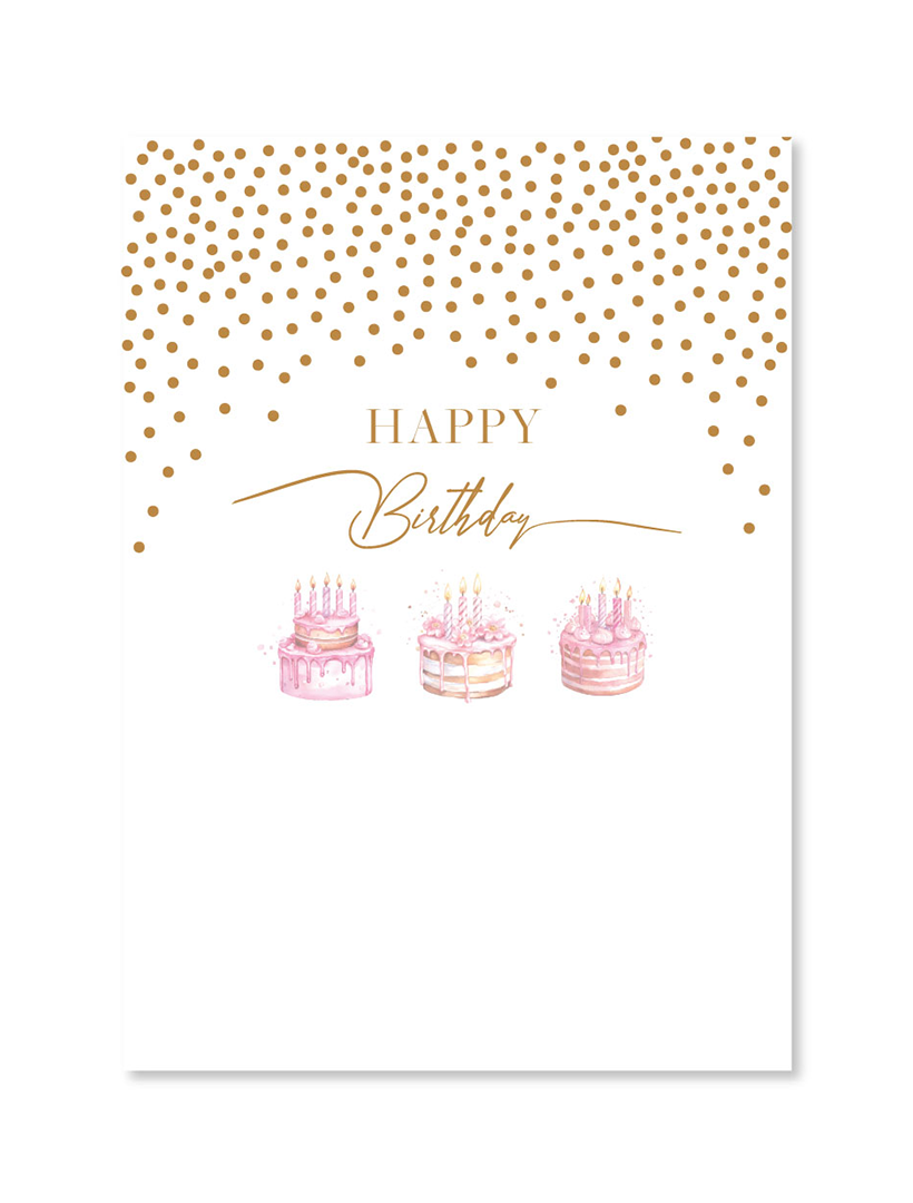 Happy Birthday 3 Cakes Card