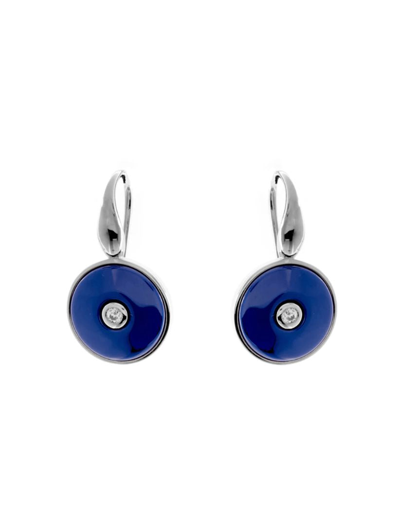 Olivia Rhodium and Blue Lappis Earrings