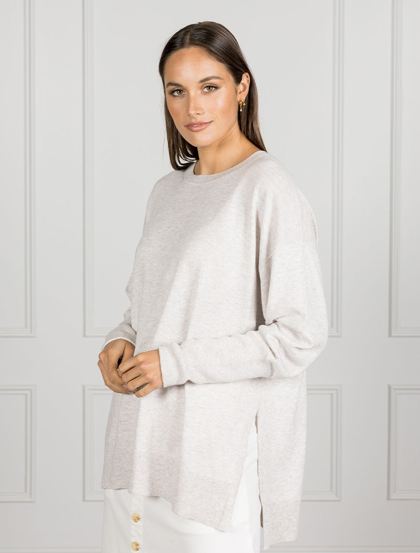 Claudi Cotton Cashmere Knit Grey