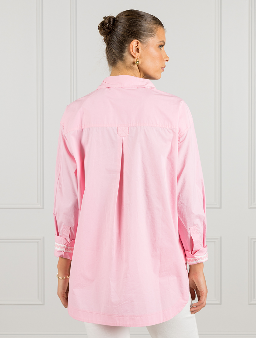 Rebecca Long Line Shirt Pink - FINAL SALE