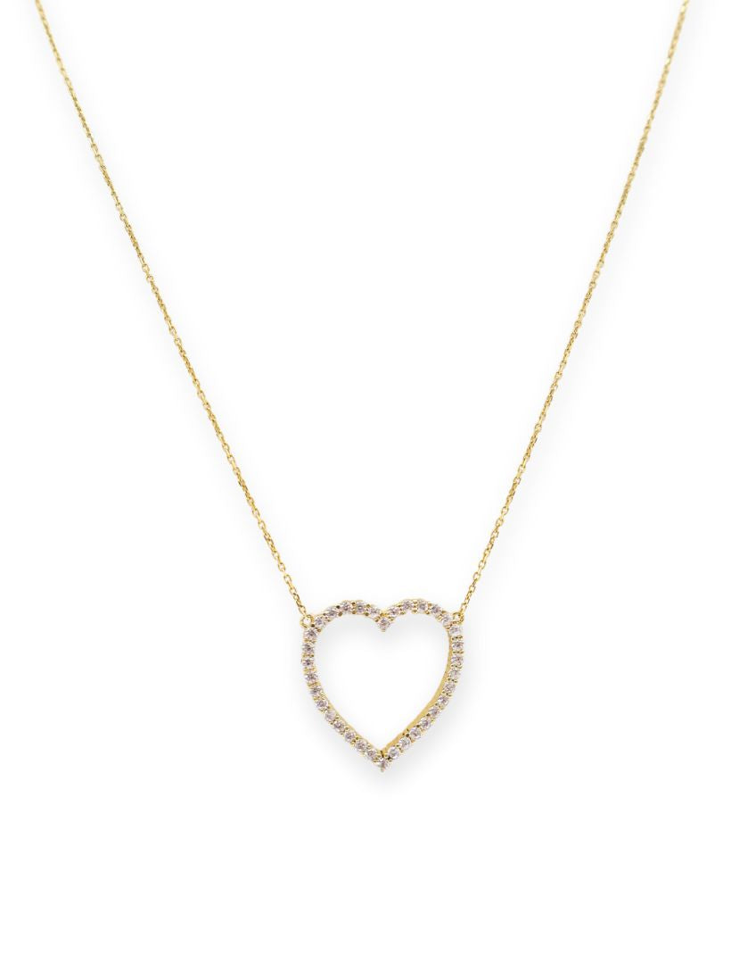 Lucienne Open Heart Necklace Gold