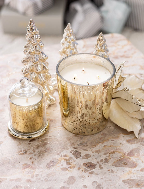 Apsley Dome Gold Mercury Candle FINAL SALE Zjoosh