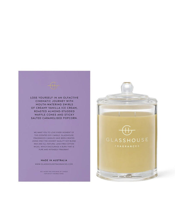 Glasshouse Fragrances Movie Night Candle 380G Zjoosh