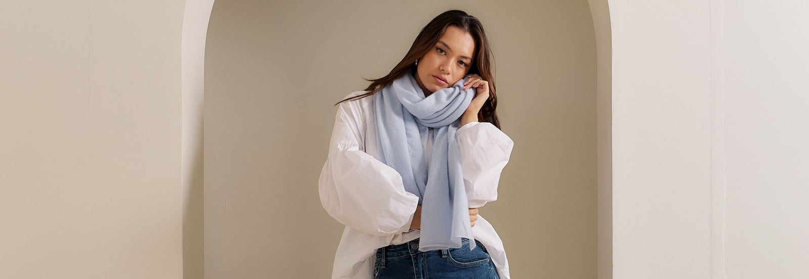 Zjoosh light blue cashmere scarf