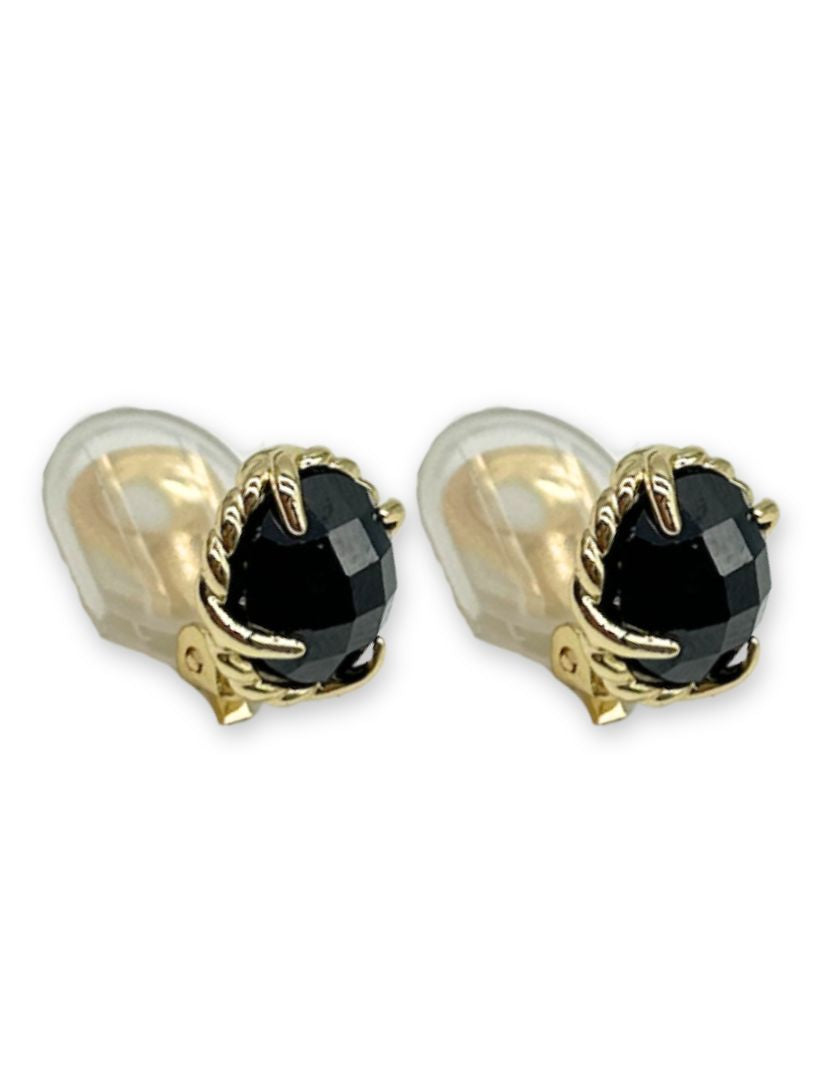 Gold and Black CZ Clip Ons