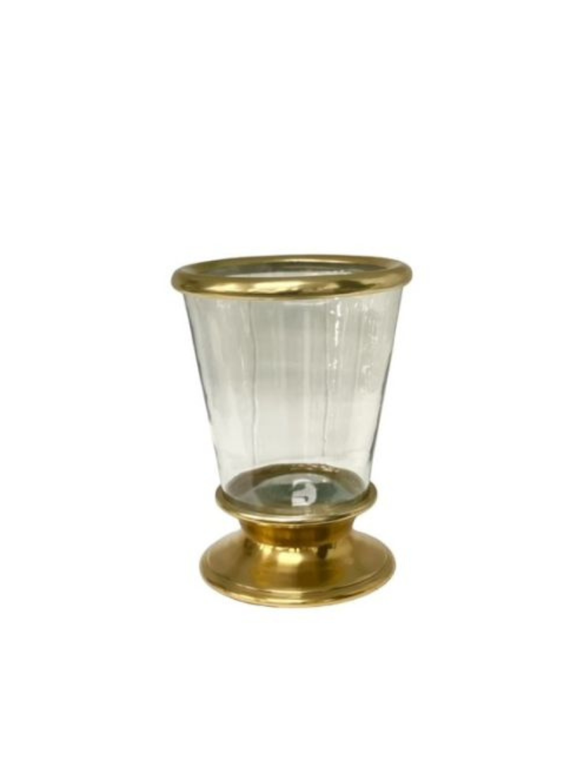 Antique Gold Hurricane Vase