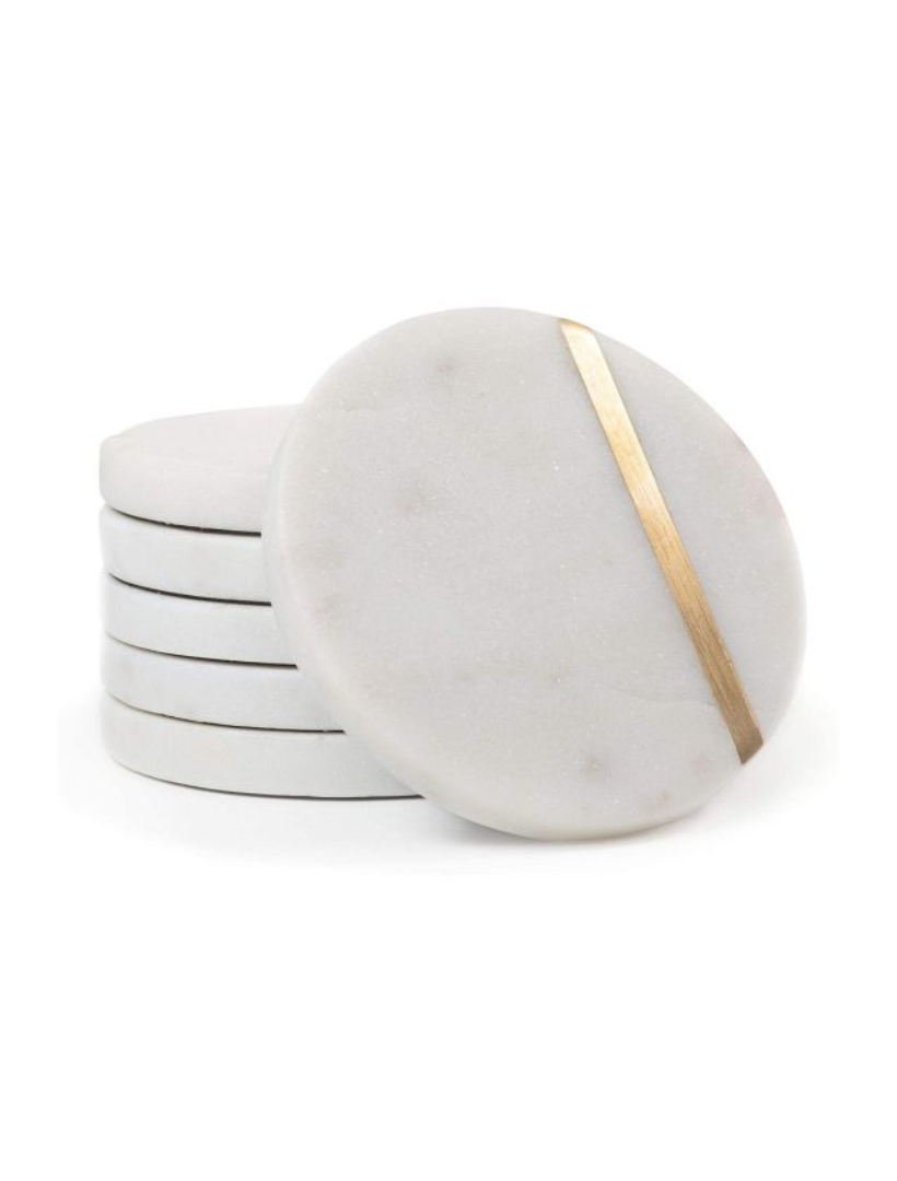 Round Gold Marble Coasters (Set of 4)