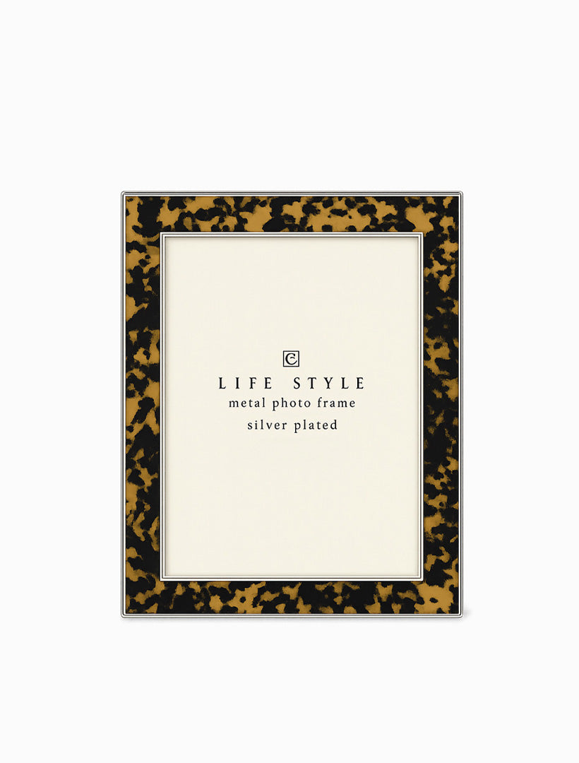 Enamel Tortoise Print W/Silver Frame 4cm x 6cm