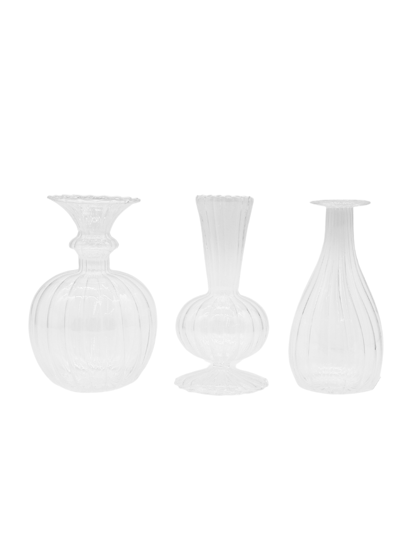 Soiree Trio of Vases Clear