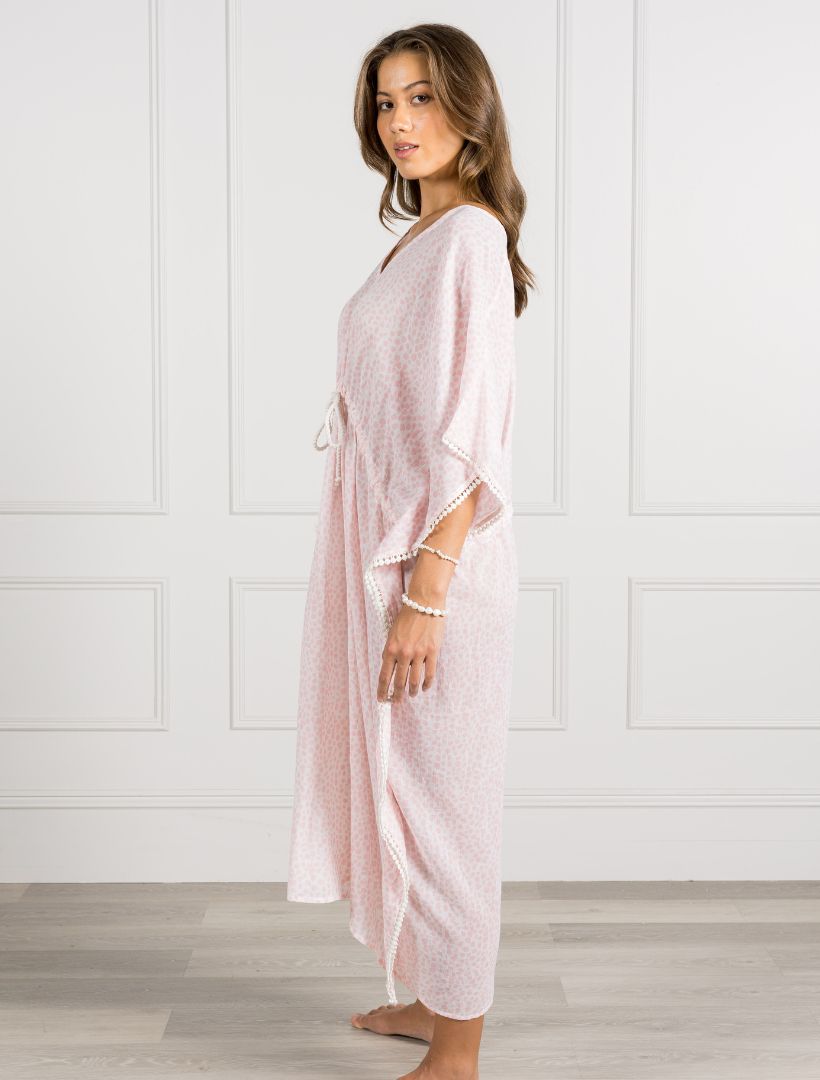 Sierra Animal Kaftan Pink