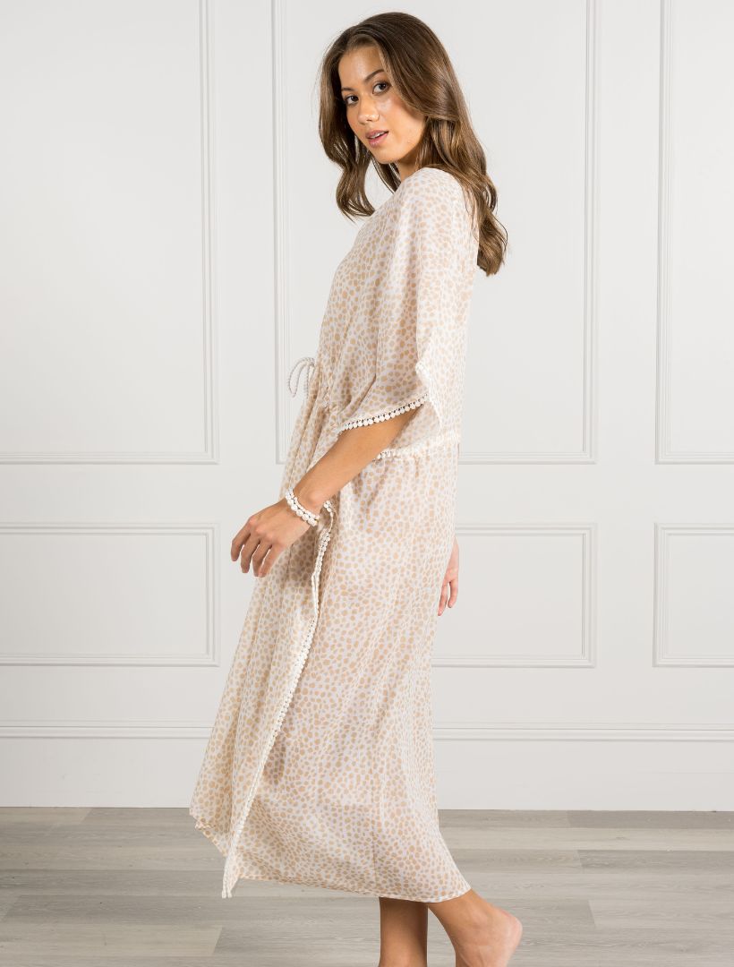 Sierra Animal Kaftan Nude