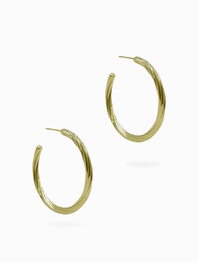 Twist Hoop Earrings Gold