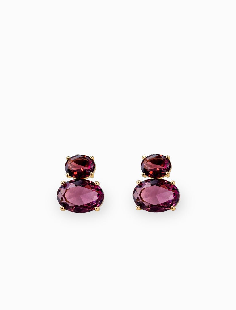 2 Layer CZ Clip Ons Burgundy - Zjoosh