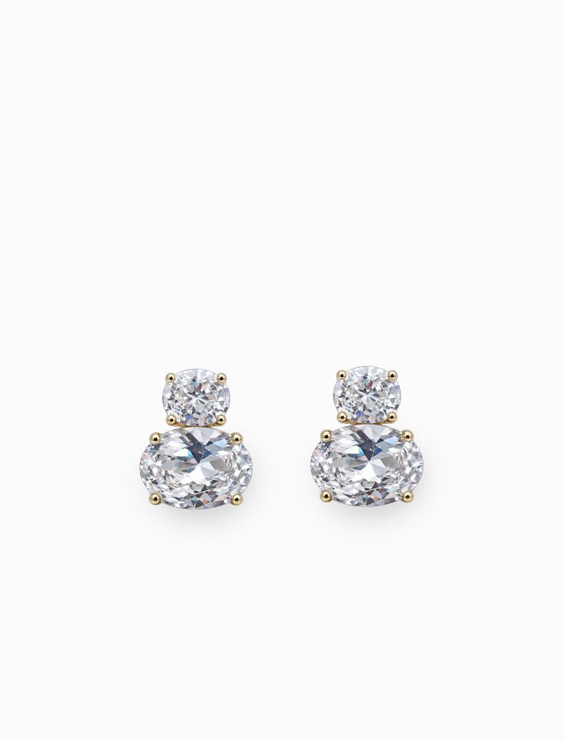 2 Layer CZ Clip Ons Clear - Zjoosh