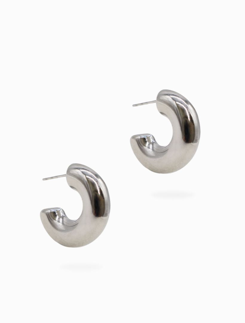 Tube Hoops Silver