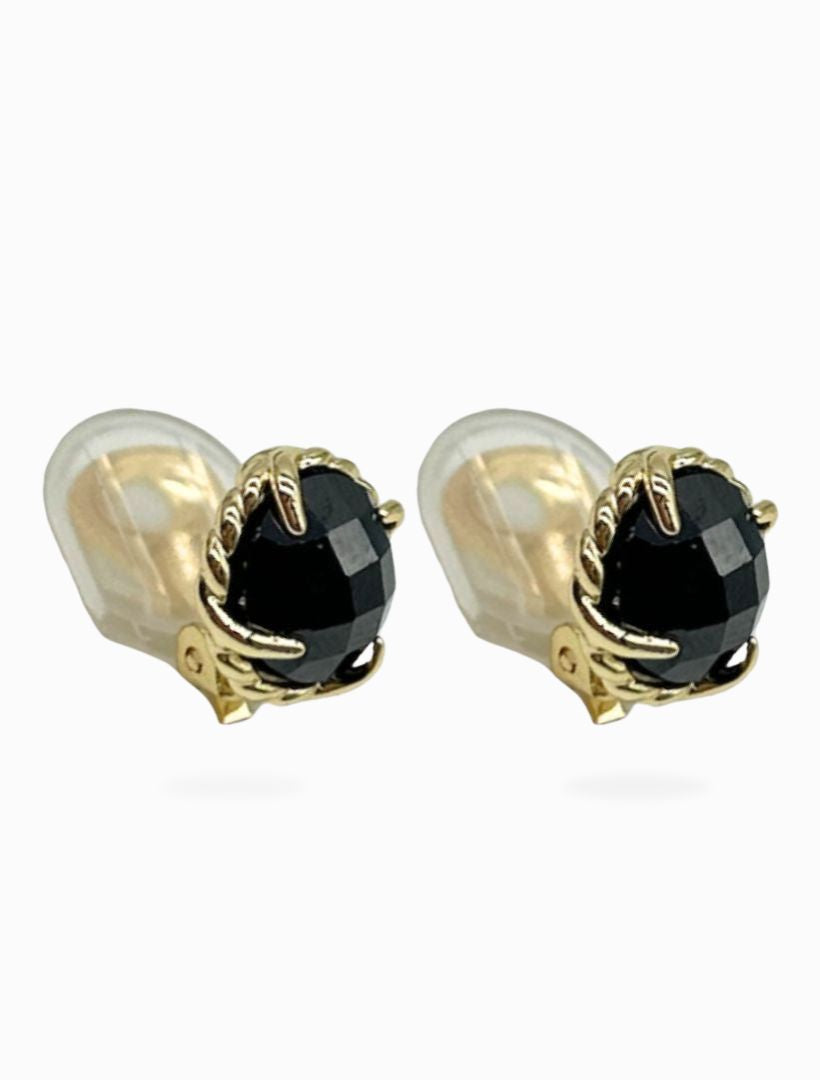 Gold and Black CZ Clip Ons