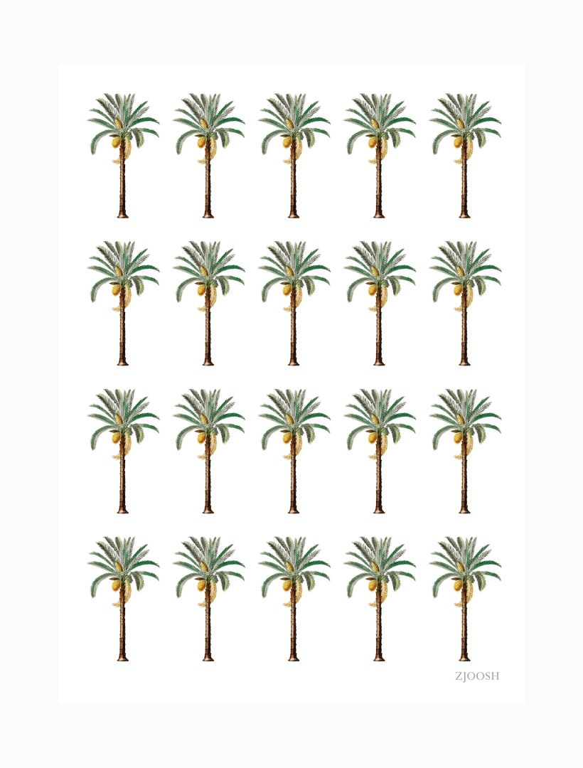 graphic art  - Teal towel  palm trees print