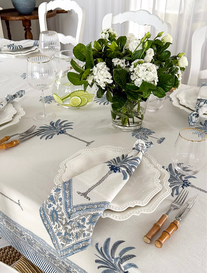 Ritchie Palms Tablecloth Blue (150cm x 320cm)