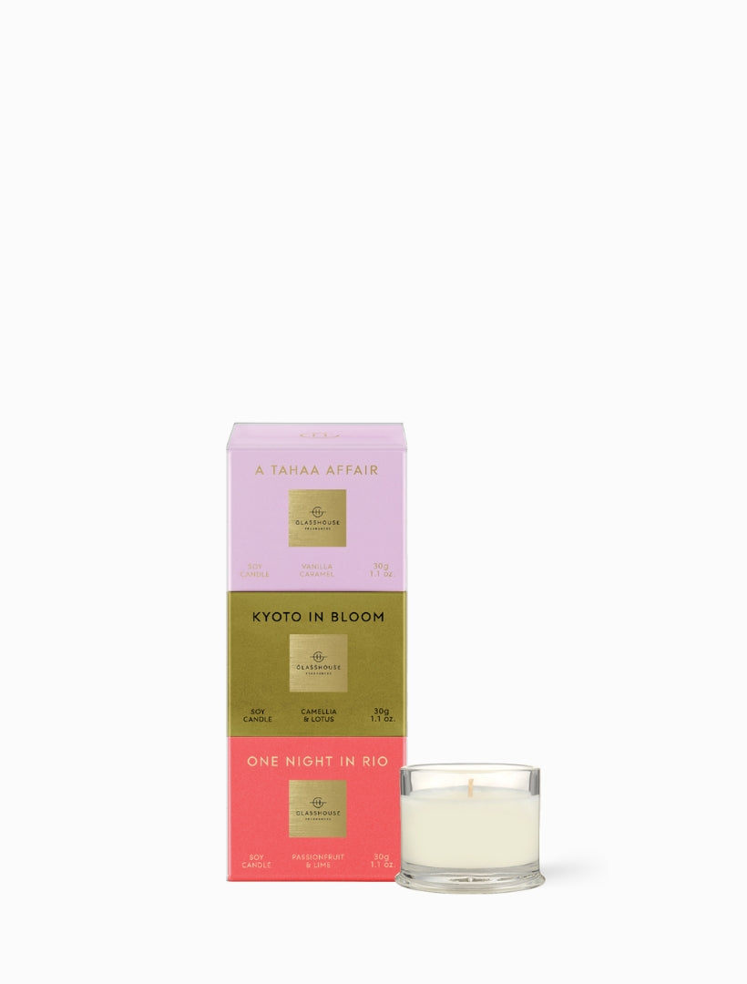 Glasshouse Fragrances Candle Trio 30g