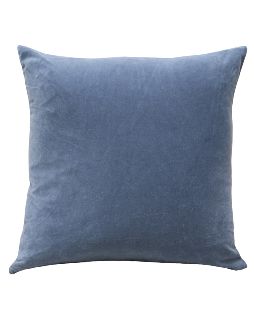Alsace Velvet Cushion Dusty Blue (50cm x 50cm)