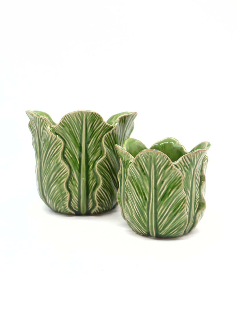 Cabbage Leaf Pot Green Small