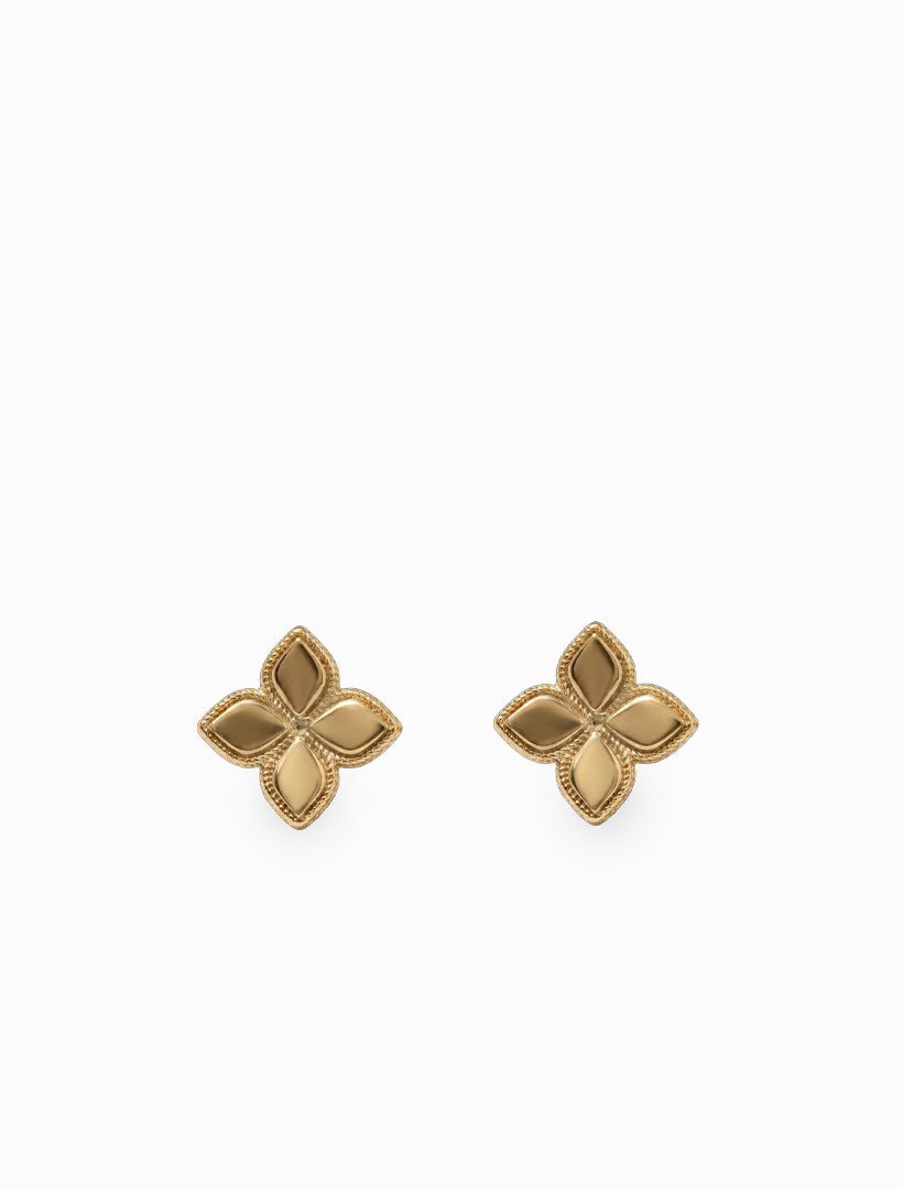 4 Petal Studs Gold - Zjoosh