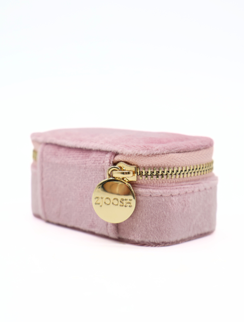 Mini Velvet Jewellery Case Pink