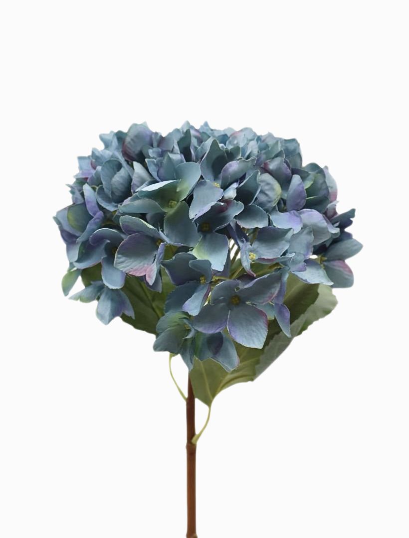 Front view - Hydrangea stem Antique Blue