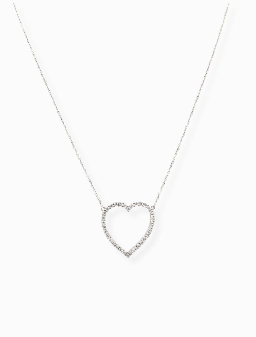 Lucienne Open Heart Necklace Rhodium