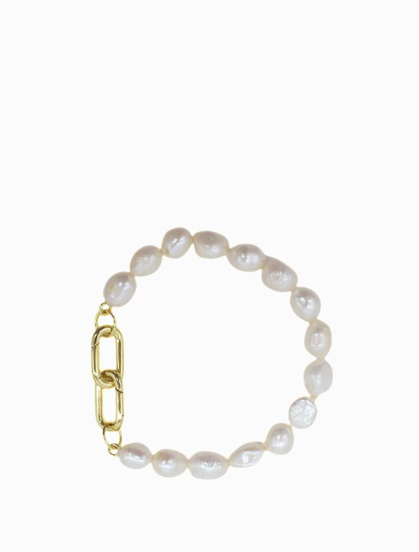 Lucienne Freshwater Pearl Bracelet with Clasp Gold