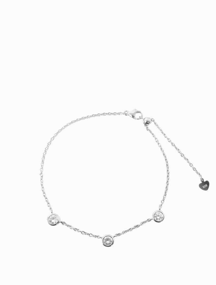 Lucienne Cubic Zirconia Spaced Bracelet Rhodium