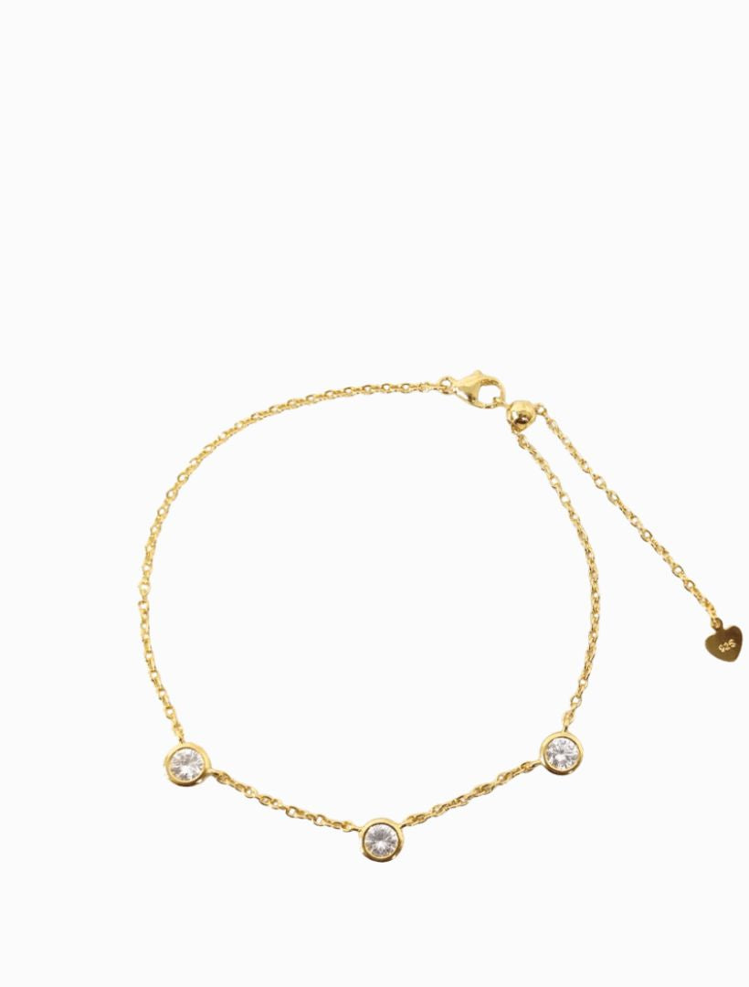 Lucienne Cubic Zirconia Spaced Bracelet Gold