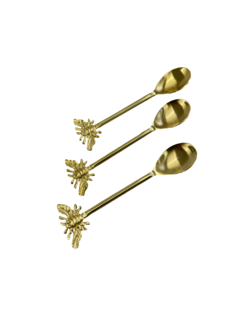 Gold Bee Spoons (Set of 3)