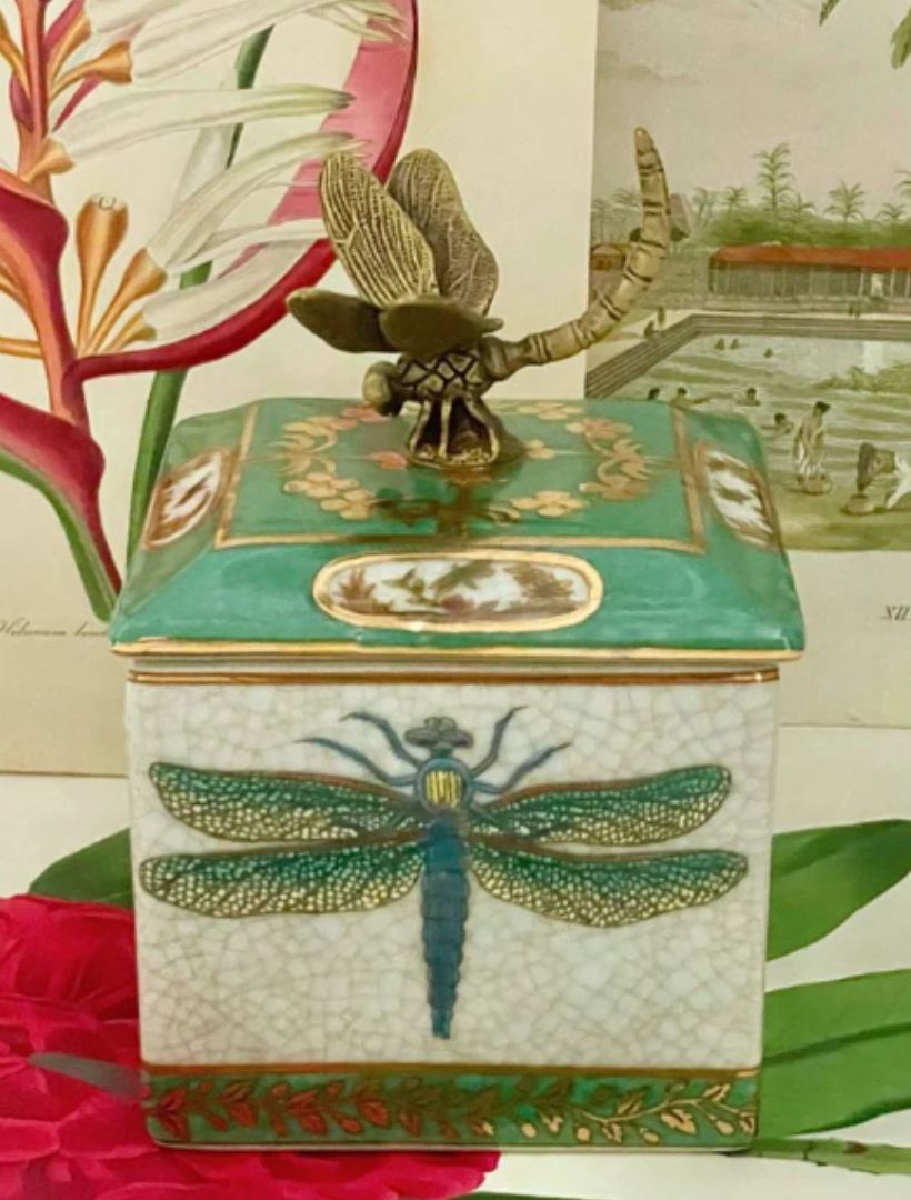 Exotico Trinket Box Libelula Green