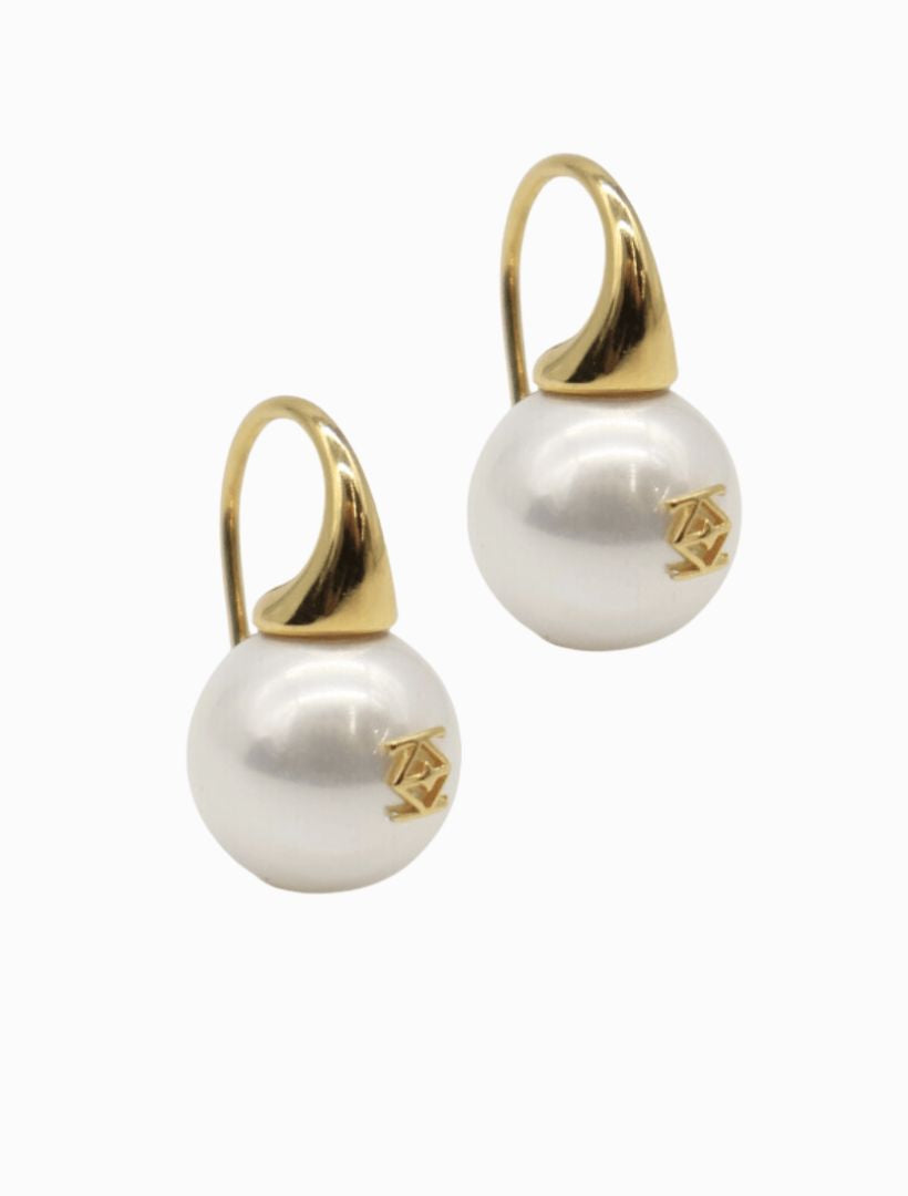 Lucienne Insignia Pearl Hooks Gold