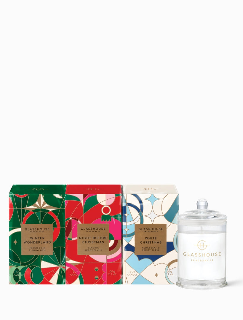 Glasshouse Christmas Candle Trio