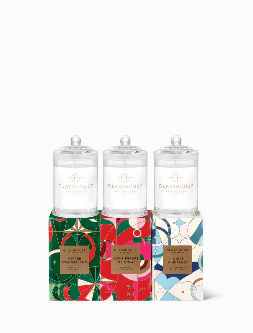 Glasshouse Christmas Candle Trio