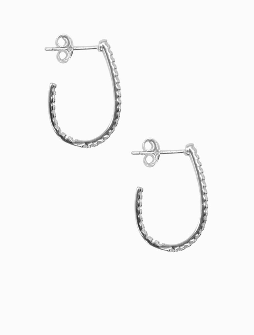 Lucienne Scoop Cubic Zirconia Hoops Rhodium