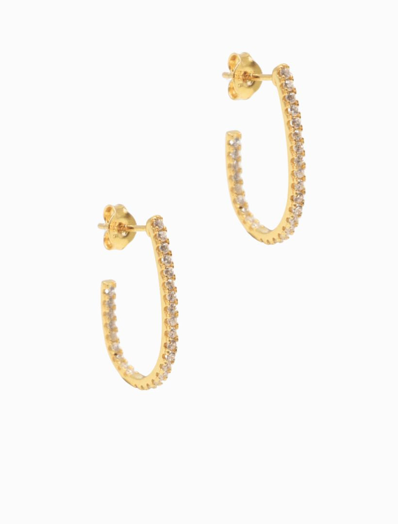 Lucienne Scoop Cubic Zirconia Hoops Gold