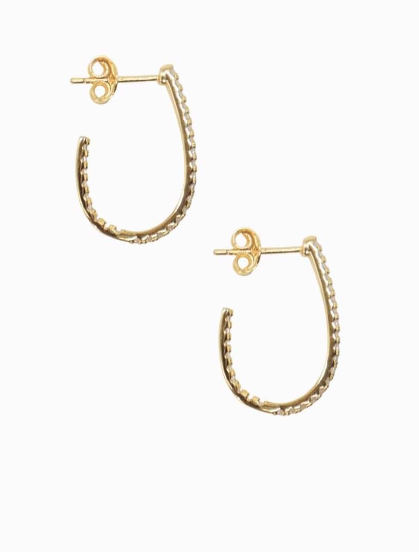 Lucienne Scoop Cubic Zirconia Hoops Gold