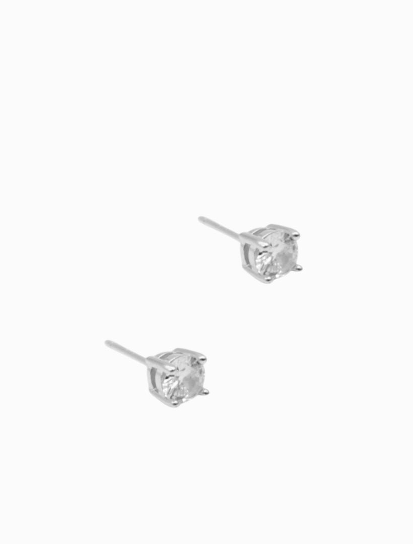 Lucienne Cubic Zirconia Studs 3mm Rhodium