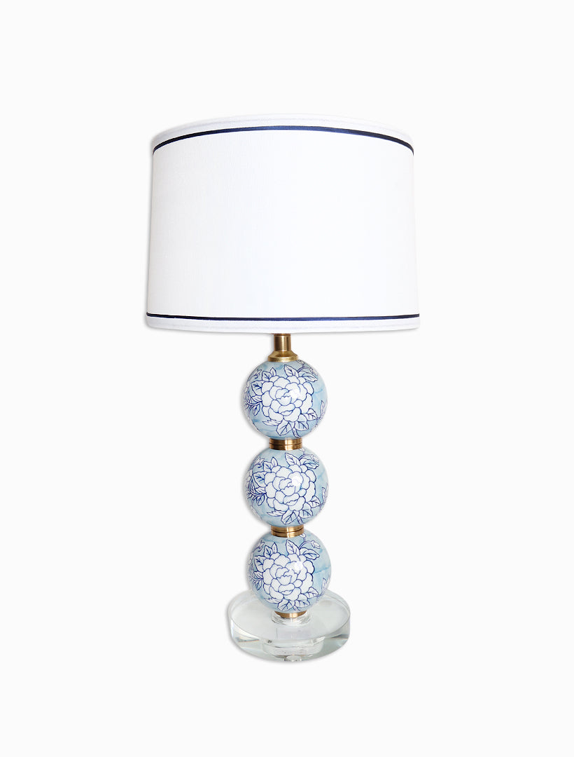 Front view - floral crystal lamp