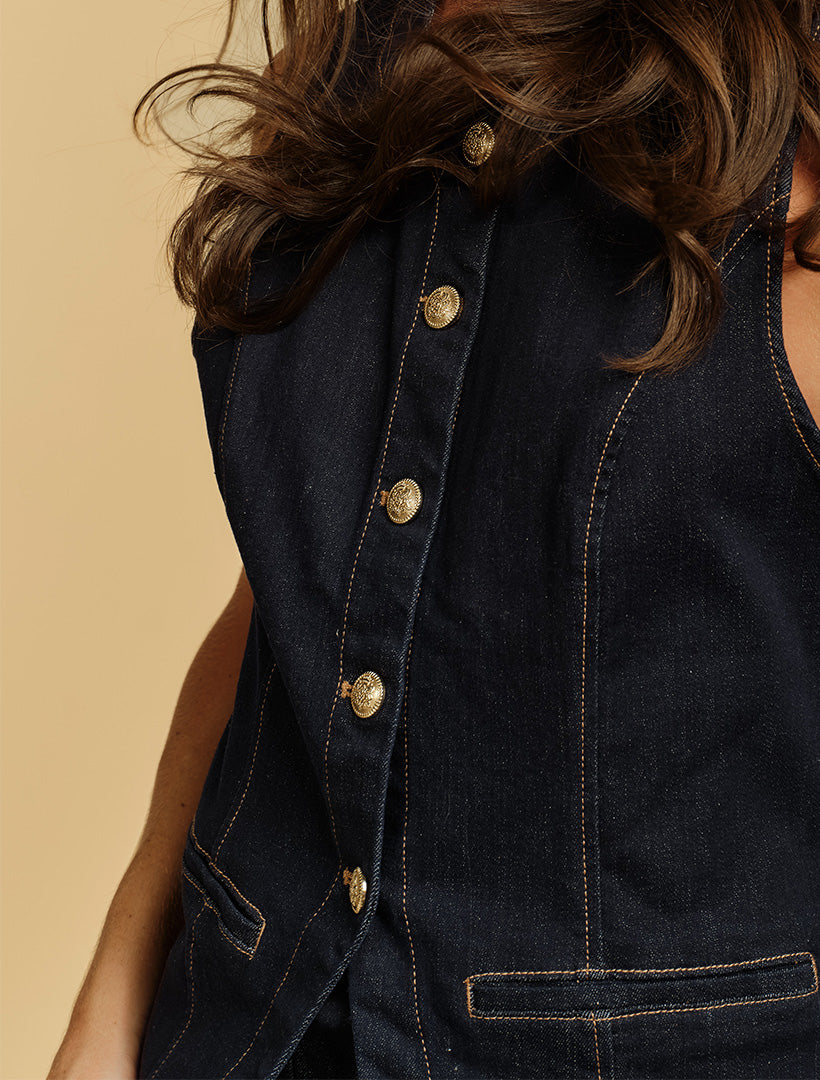 Amy Denim Vest Ink