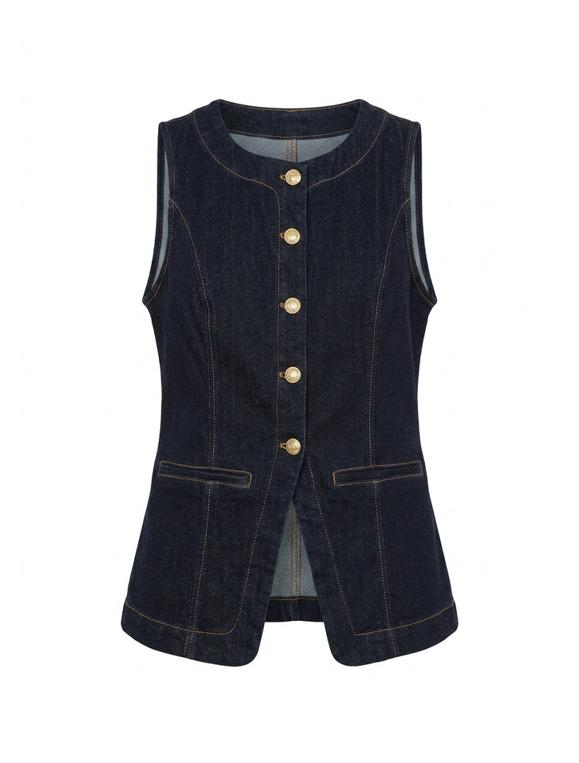 Amy Denim Vest Ink