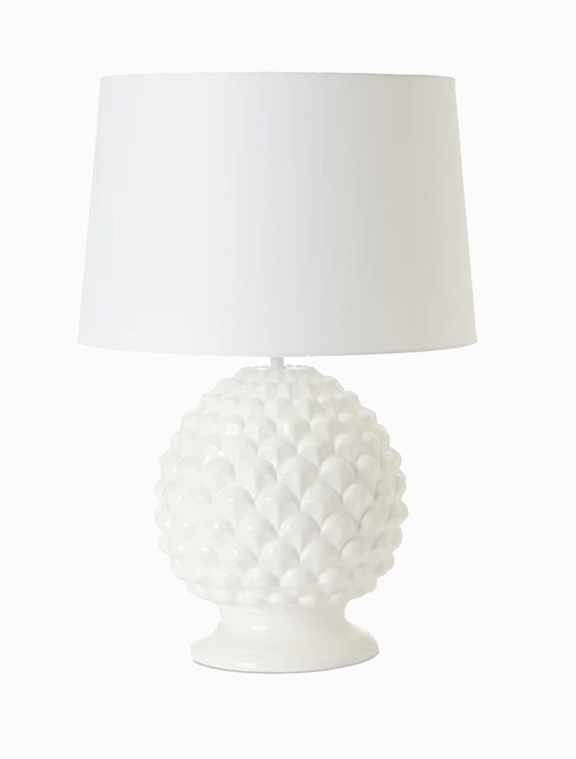 Front view - White ceramic lamp