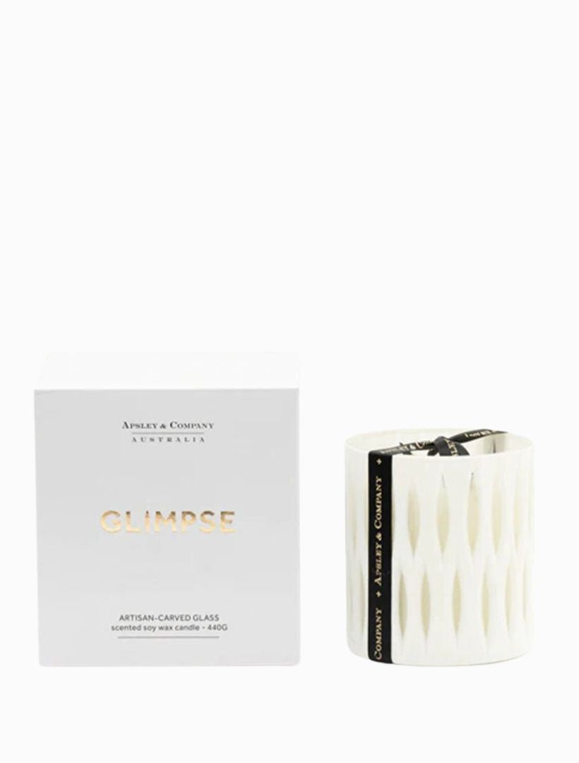 Front view - Apsley Glimpse Soy Candle Blanc 440g