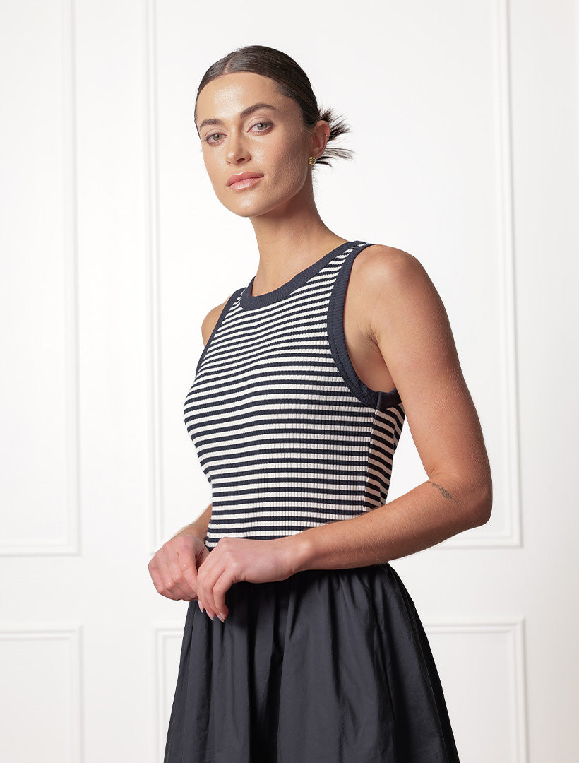 Raven Cotton Dress Navy